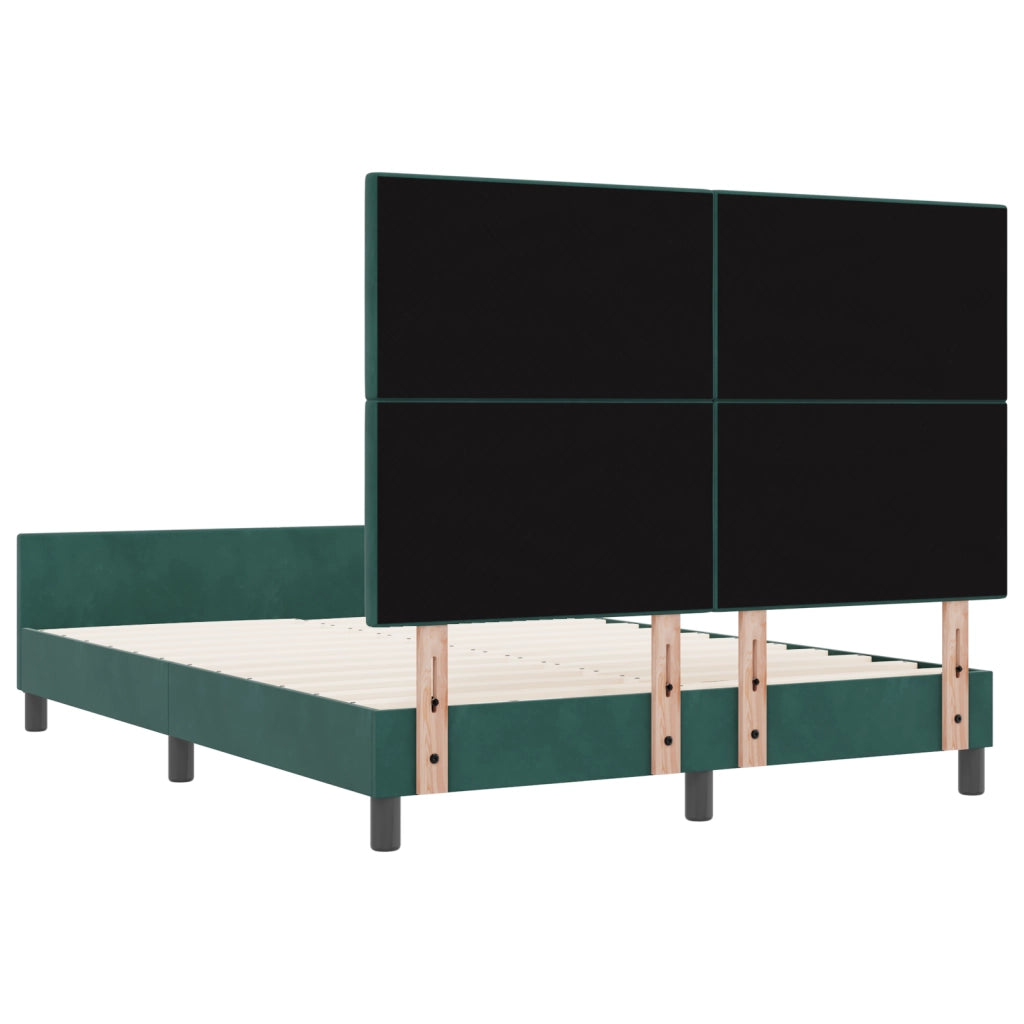 Struttura del letto Verde Scuro 140x200 cm Velluto