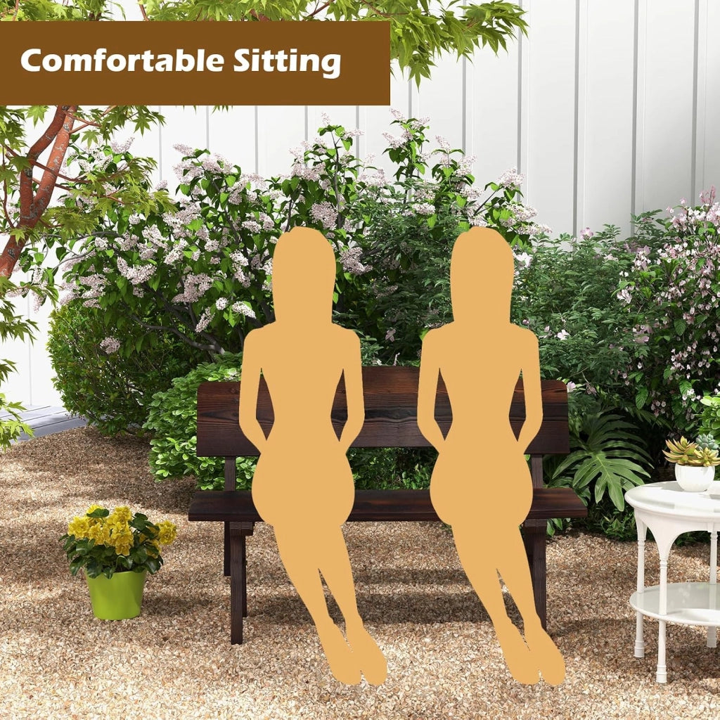 Panchina da giardino in legno, con schienale, per esterni, resistente alle intemperie, portata fino a 325 kg, per balcone, giardino, terrazza, 120 x 51 x 78 cm