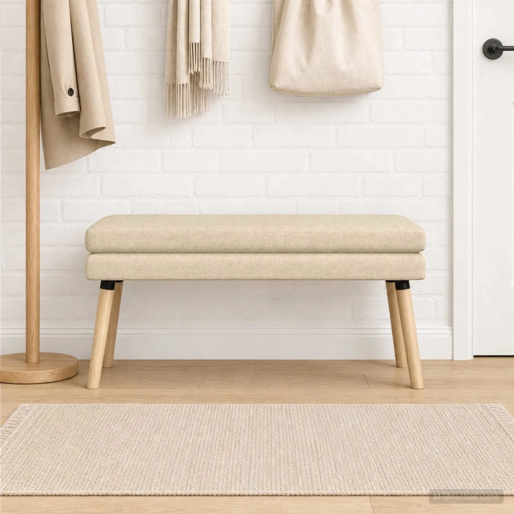 Panchina a doppio strato Crema 110 x 40 x 47 cm Tessuto 42038452