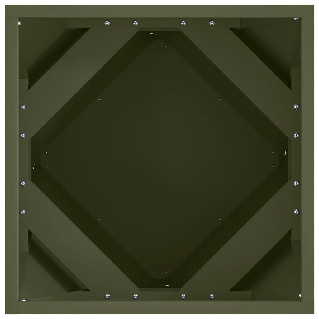 Fioriera Verde oliva 40 x 40 x 40 cm Acciaio