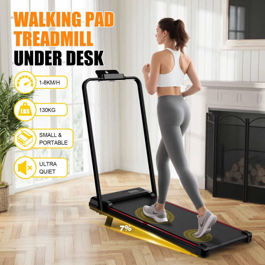 Tapis roulant, inclinazione del 7%, tapis roulant elettrico pieghevole 3 in 1, 2,5 CV, 8 km/h, telecomando, compatto e portatile