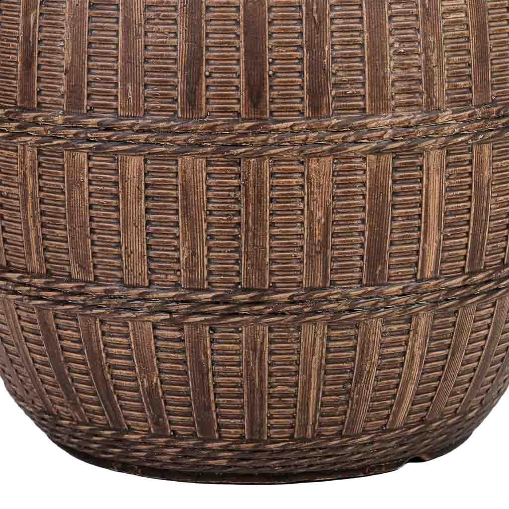 Vaso fibra di vetro marrone rossastro 27x27x23,5 cm