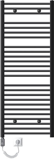 Riscaldatore elettrico per bagno con elemento riscaldante 900W 600x1500 mm antracite orizzontale con connessione laterale