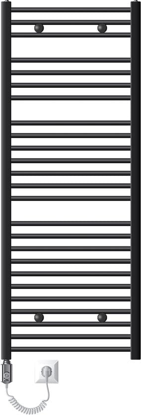 Riscaldatore elettrico per bagno con elemento riscaldante 900W 600x1500 mm antracite orizzontale con connessione laterale