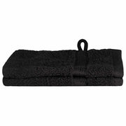 Asciugamano per Ospiti SOLUND 2 pz | Teli per bagno Nero 15 x 21 cm 550 gsm