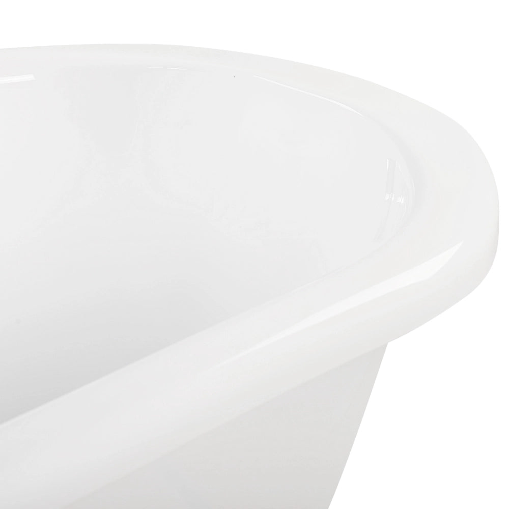 Vasca da bagno bianca con acrilico sanitario argento 153 x 77 cm Vasca autoportante con piedini design retrò tradizionale