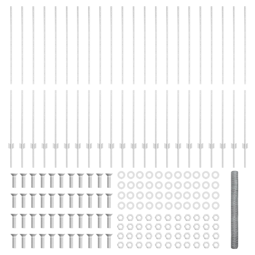 Posti per Recinto  22 pz U-Channel 160 cm Acciaio Zincato