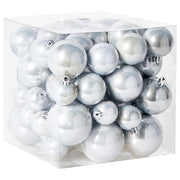 Set di 60 palline di Natale in plastica argentata Decorazioni da appendere Stile tradizionale Palline di Natale Albero di Natale