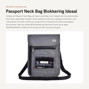 Portafoglio RFID bloccante con 5 compartimenti - Etui in nylon - Porta passaporto e carta di identità - Impermeabile e resistente - Cinturino rimovibile - Porta passaporto con 5 compartimenti