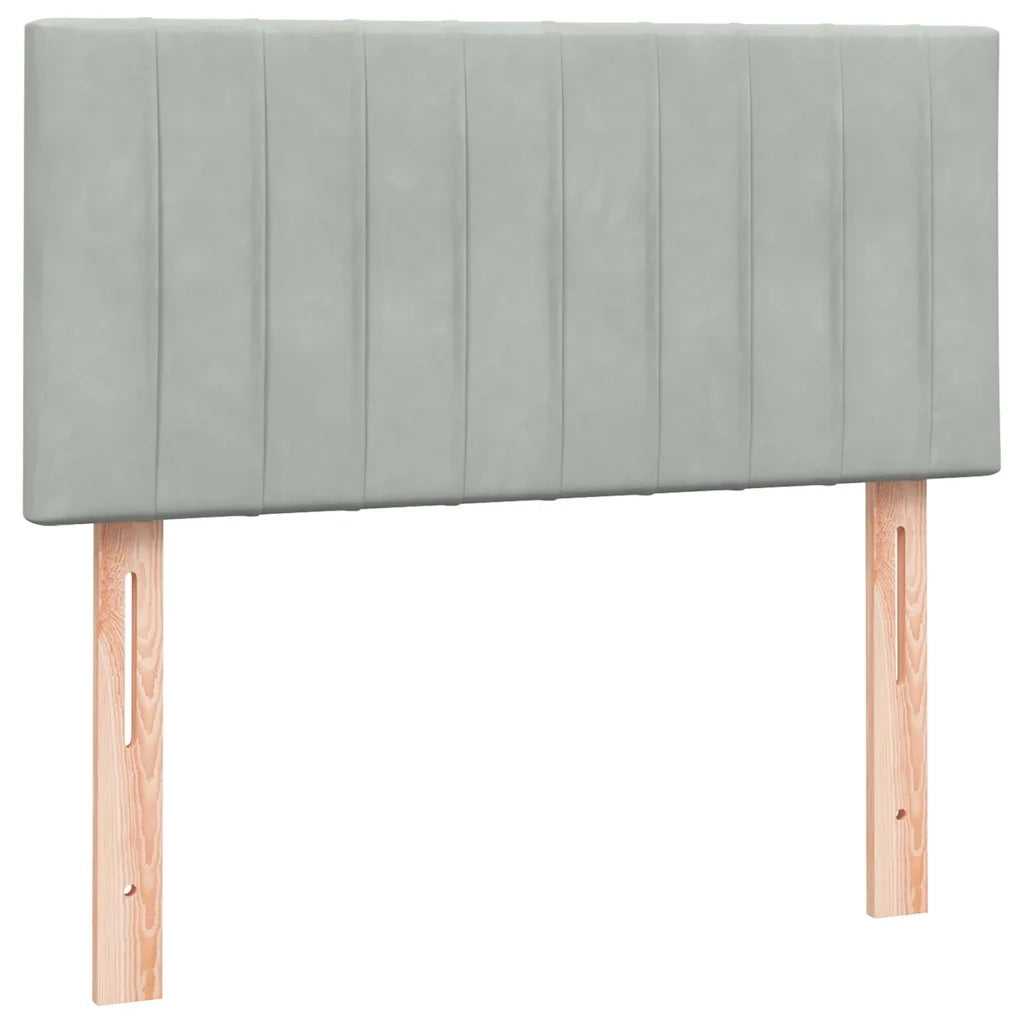 vidaXL Giroletto a Molle con Materasso Grigio Chiaro 80x220 cm Velluto