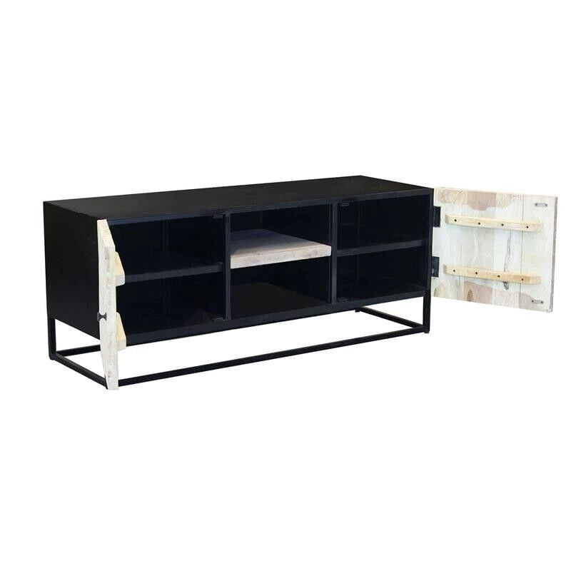 PORTA TV STANFORD IN LEGNO CON DECORO 140 X 46 X H 56 CM