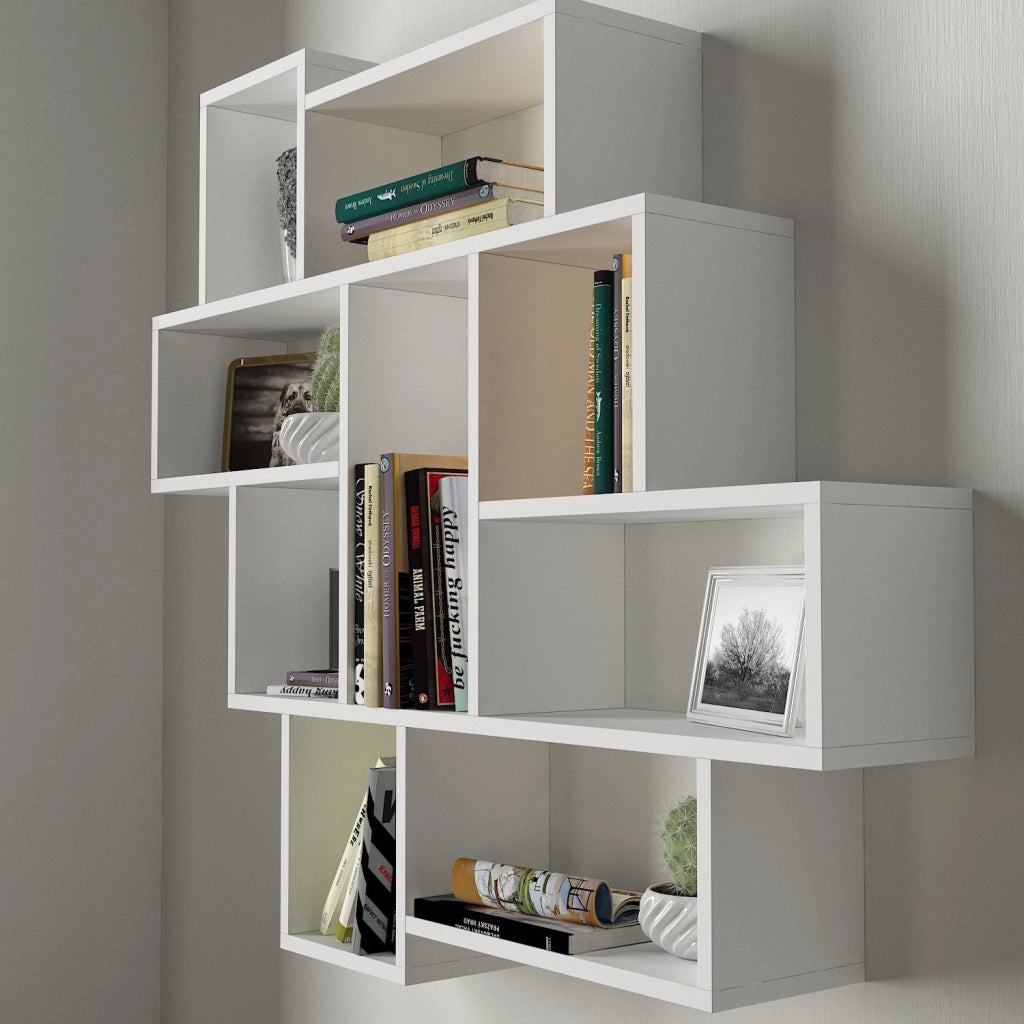 Mensola da parete in legno "Parola" - 115 x 15 x 103 cm - Bianco