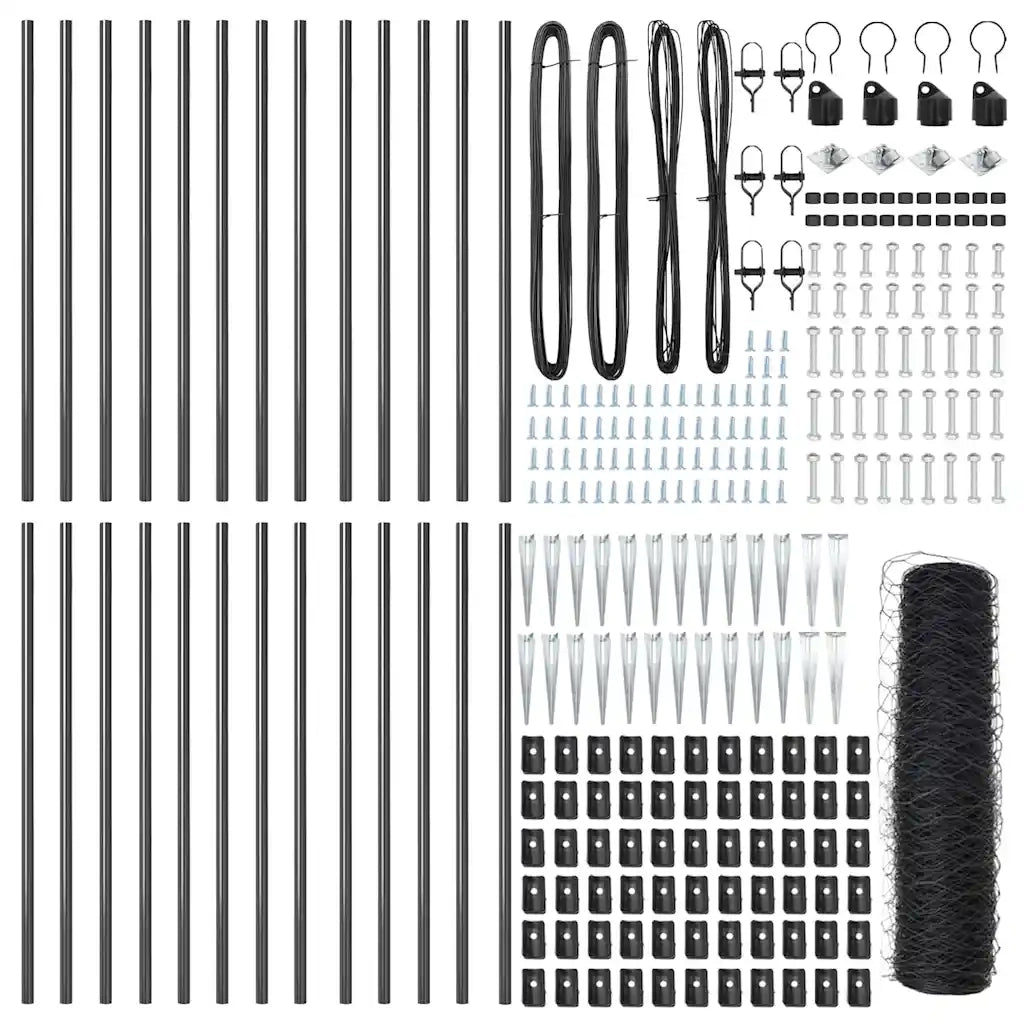 Palo della recinzione Grigio 50 x 0,5 m (rete da 50 mm)