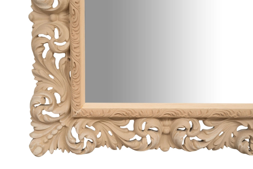 Biscottini SPECCHIERA DA PARETE IN LEGNO FINITURA GREZZA MADE IN ITALY realizzata Offerta