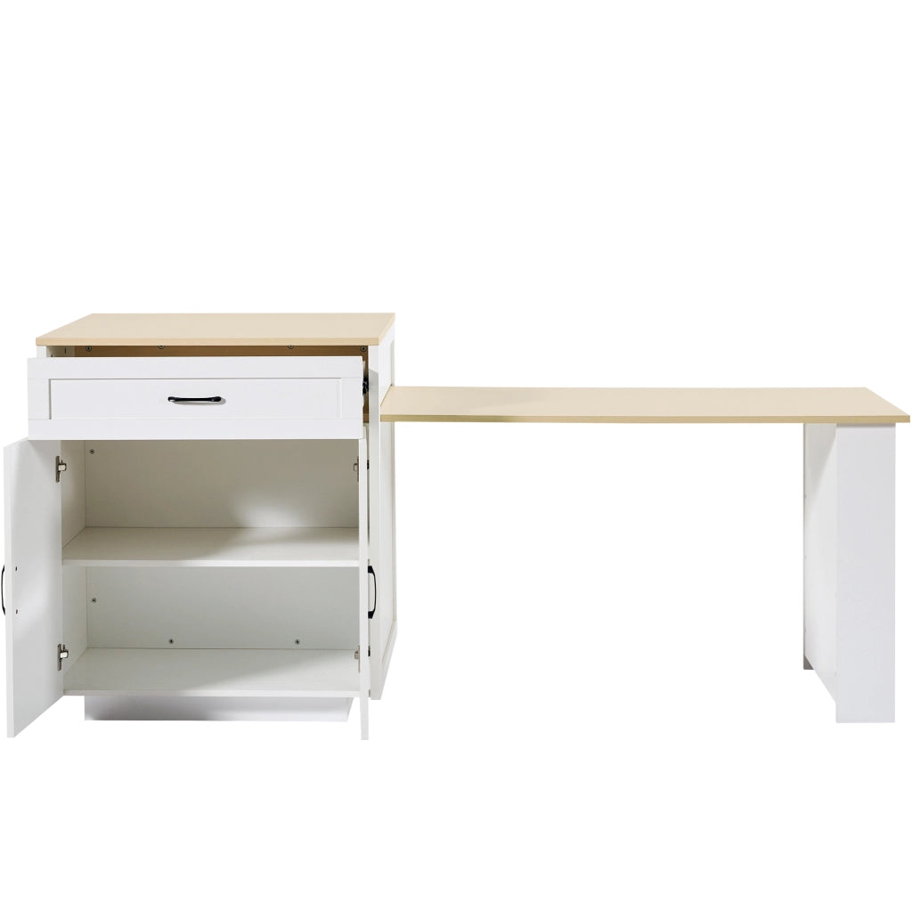 Tavolo estensibile con 1 cassetto; 2 vani chiusi; 2 nicchie aperte e ruote; per cucina e soggiorno; 133 × 70 × 93;5 cm