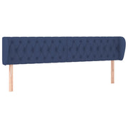 Testiera | Testata ad Orecchio Blu 203x23x78/88cm in Tessuto