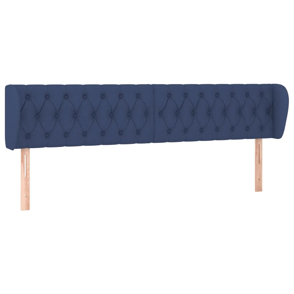 Testiera | Testata ad Orecchio Blu 203x23x78/88cm in Tessuto