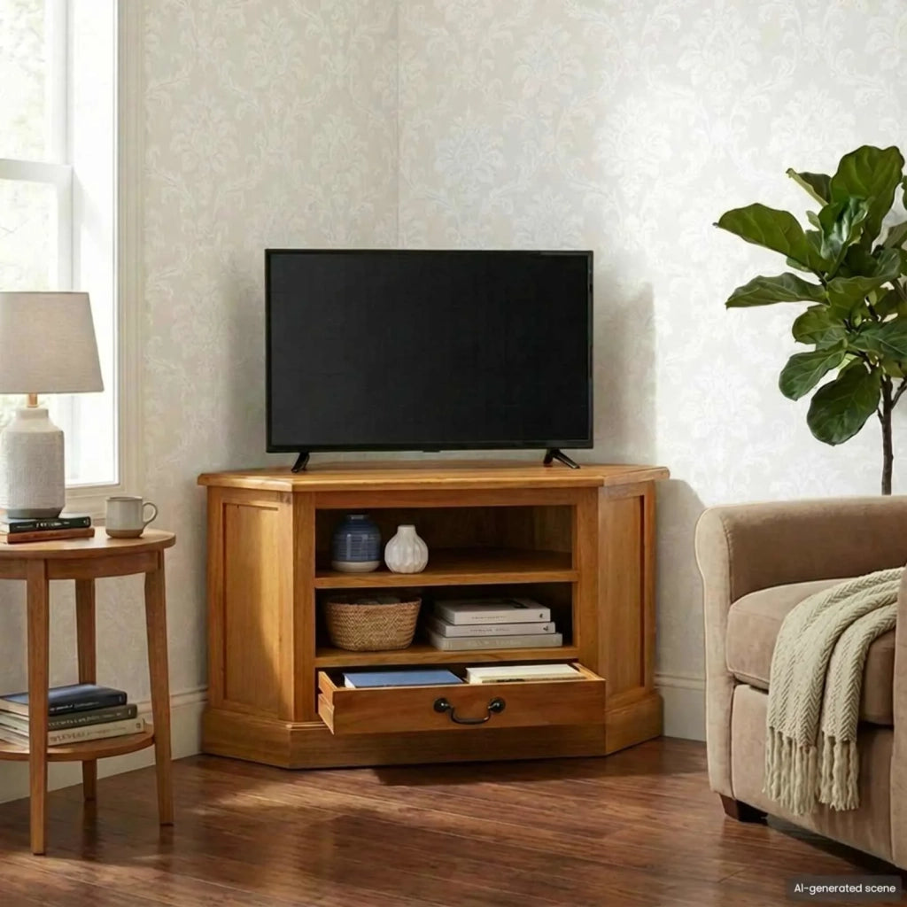 MobileTVAngolare con cassetto Naturale 79 x 40 x 46 cm