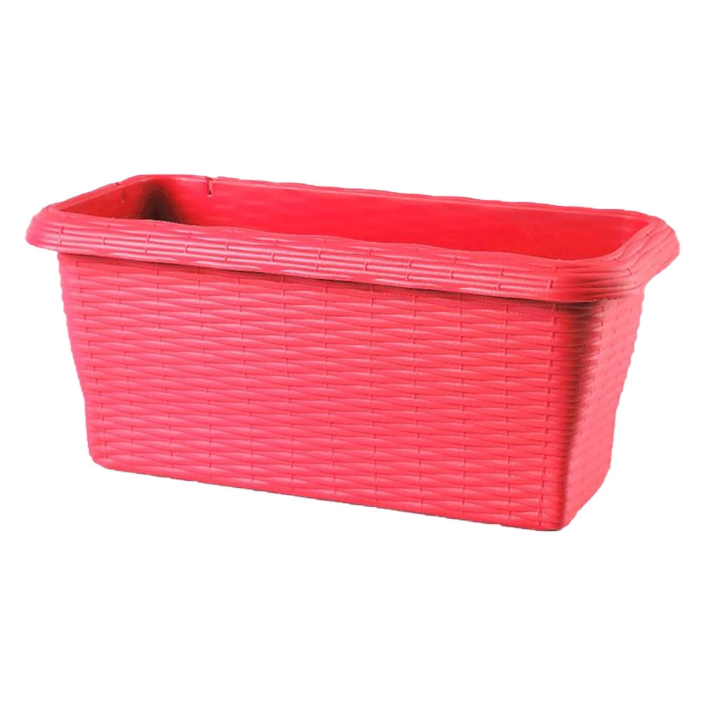 FIORIERA RETTANGOLARE 'PAGLIA' cm 60x20x17,5 lt.11,5 - corallo  - BAMA