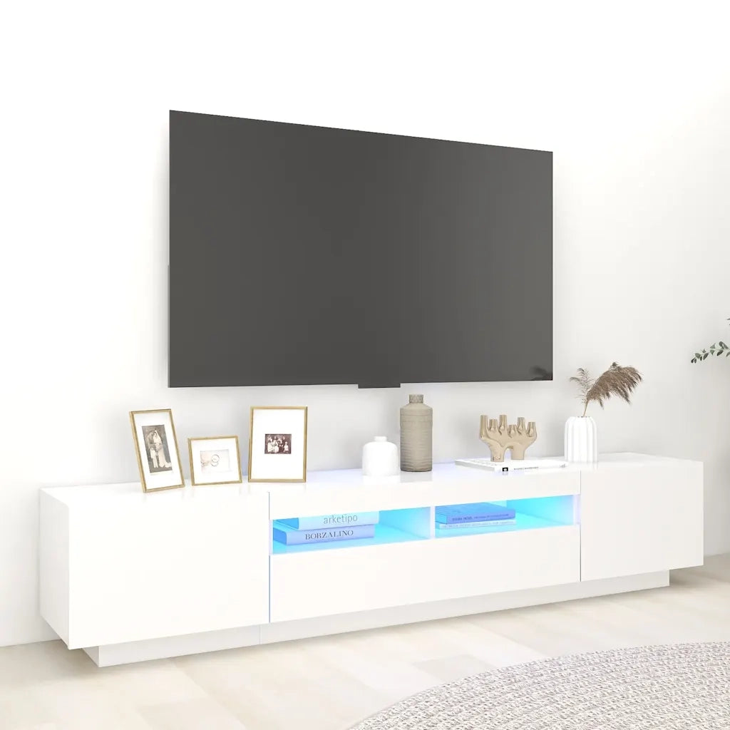 Mobile Porta TV con Luci LED Bianco 200x35x40 cm 3081906