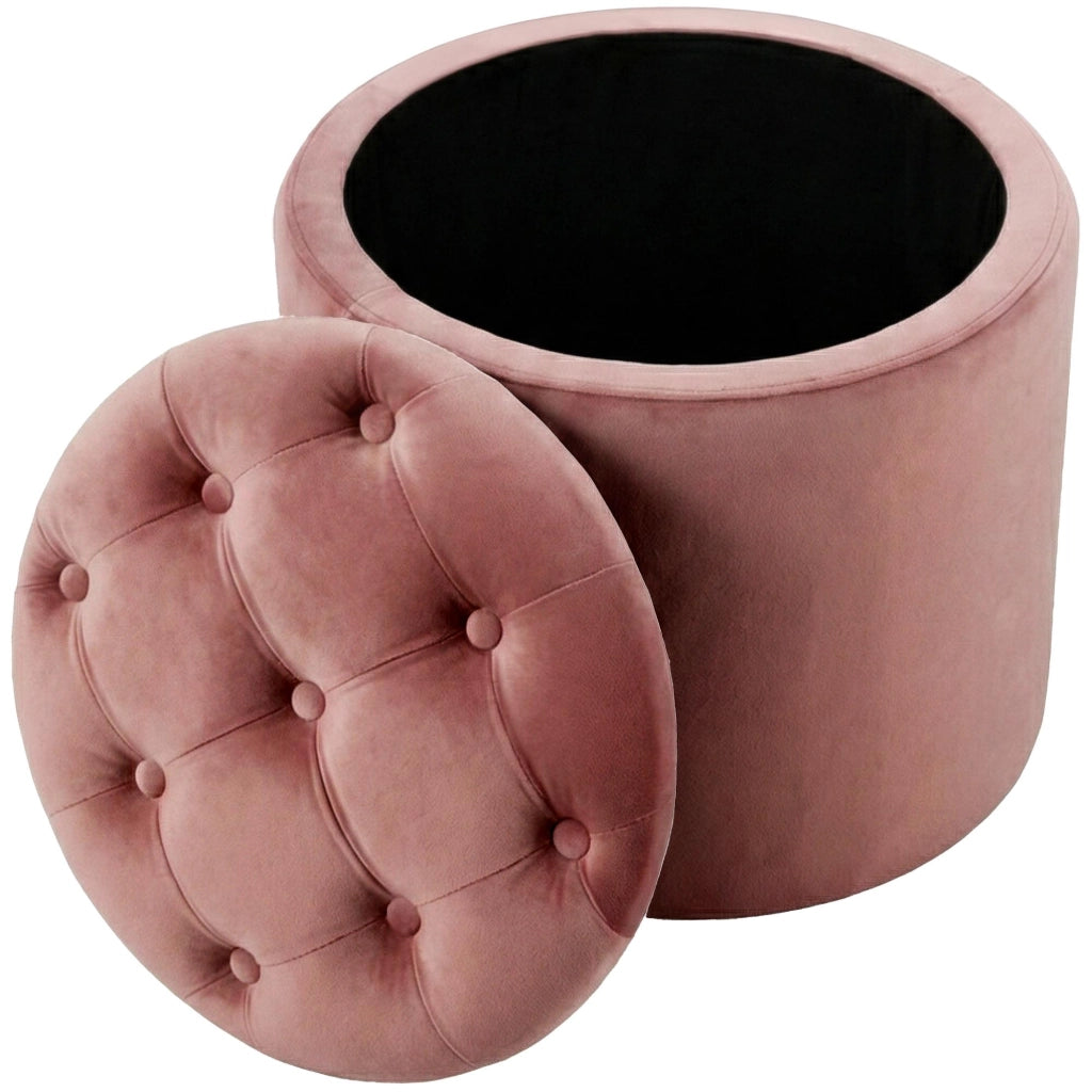 Pouf Contenitore Pantin In Velluto rosa