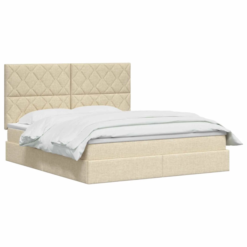 Letto con contenitore LED e materasso Crema 160 x 200 cm 3460021