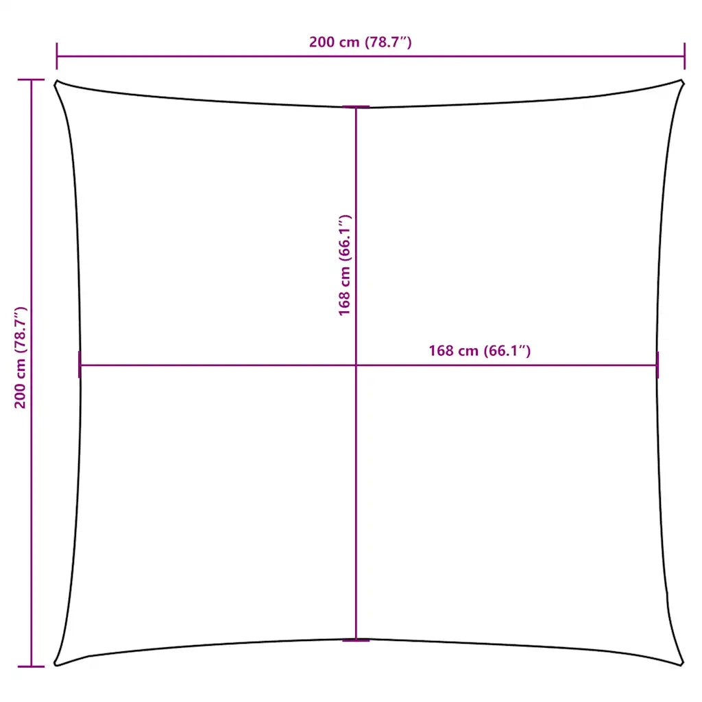 Vela Parasole in Tela Oxford Quadrata 2x2 m Gialla 135575