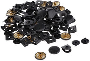 20 pezzi di ganci per pantaloni in metallo 15 mm, chiusure oculari, uncini e chiusure oculari per pantaloni, gonne, camicie, cucito, ricamo, abbigliamento, giacche, jeans, nero