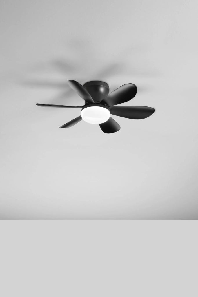 PLAFONIERA LED VENTILATORE WIND NERO 10W 1100LM CCT 3000K Luce calda,4000K Luce naturale,6500K Luce fredda DIMMERABILE CON TELECOMANDO IR 16X53CM