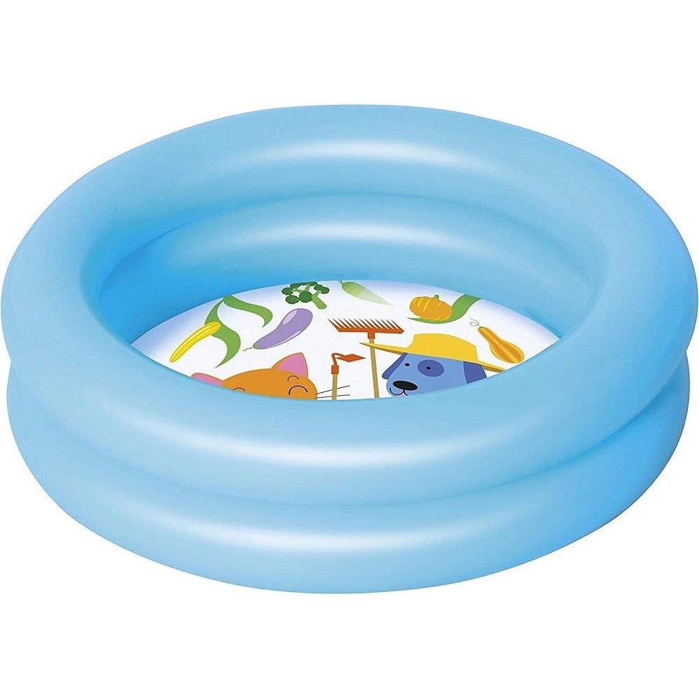 Trade Shop - Piscina Per Bambini 2 Anni+ Baby 2 Anelli Fondo Disegnato 61x15cm 2 Colori 51061 -