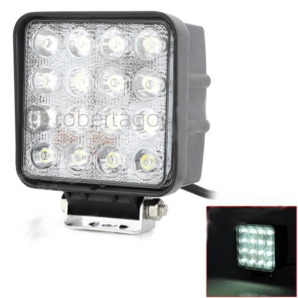 FARO SUPPLEMENTARE PROFONDITA AUTO FUORISTRADA 12V QUADRATO 16 LED 6000K IP68