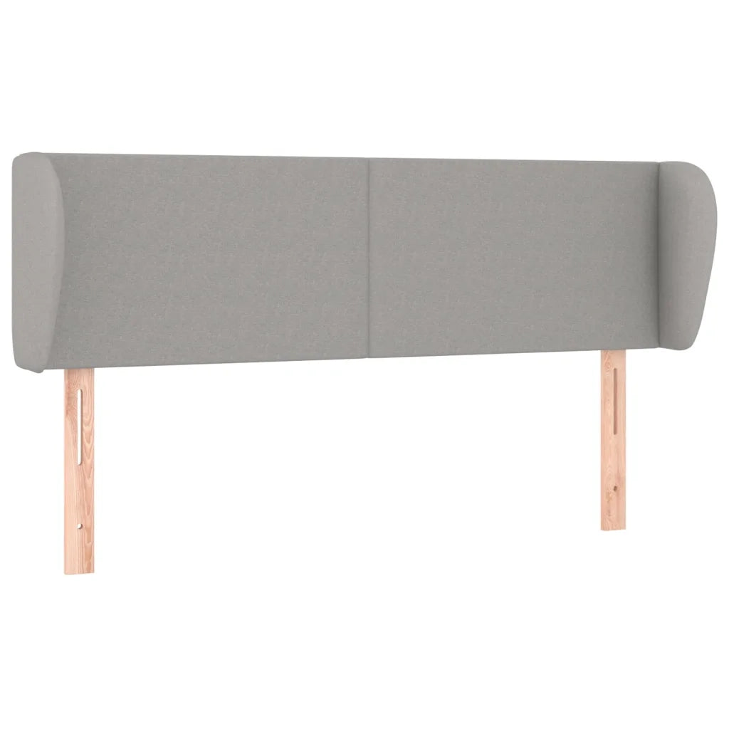 Testiera ad Orecchio-Testata con Orecchie Grigio Chiaro 147x23x78/88 cm in Tessuto 360279