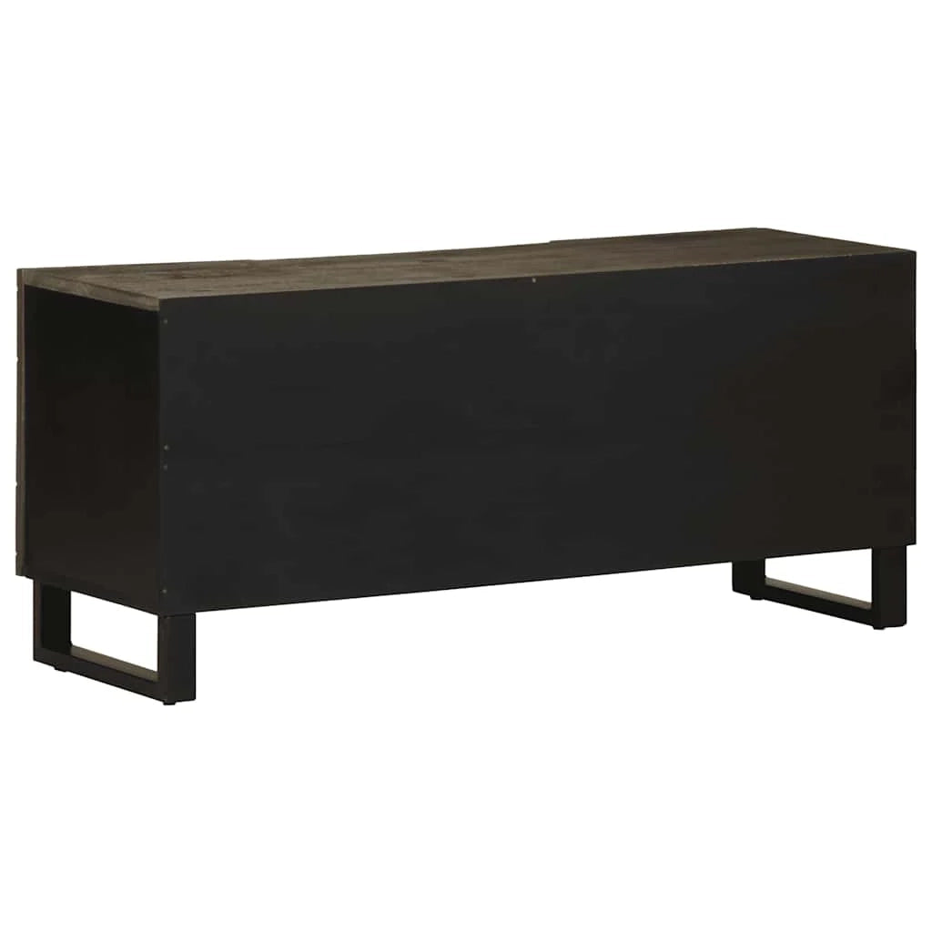 Mobile porta TV moderno con ampio spazio di archiviazione 105 x 33 x 46 cm legno massello nero 02_0057727