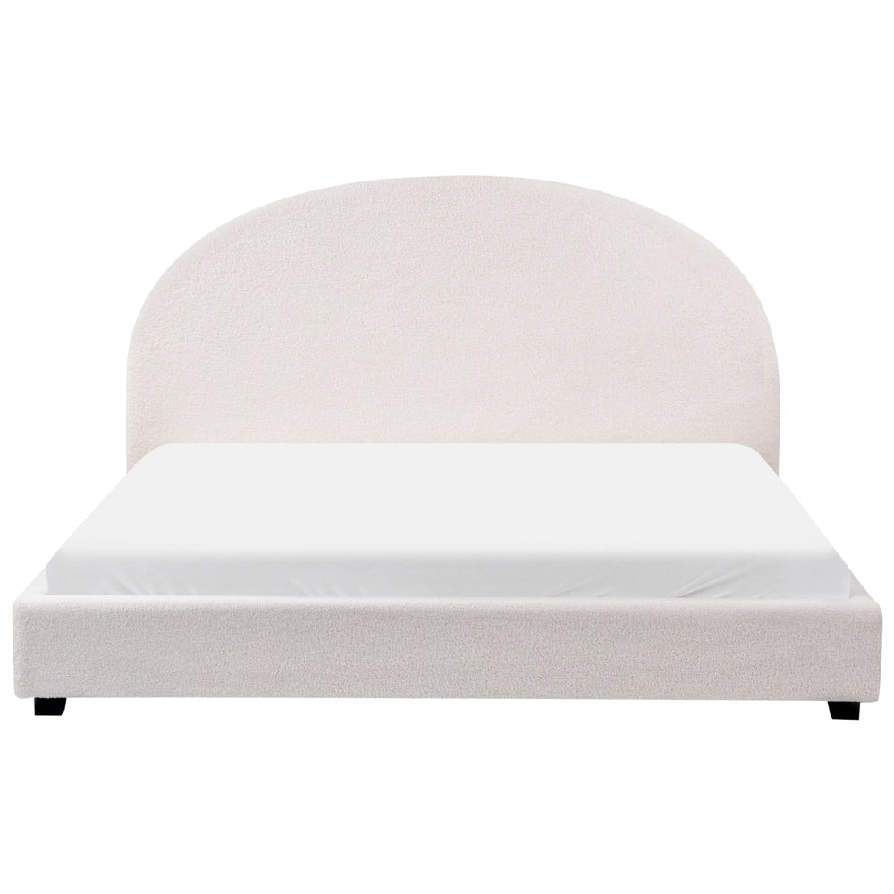 Letto matrimoniale bianco sporco in Boucle 180 x 200 cm Design minimalista retrò