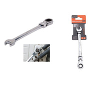 Trade Shop - Chiave A Cricchetto Combinata 11mm Testa Pieghevole Cromo Vanadio Utensile 91733 -