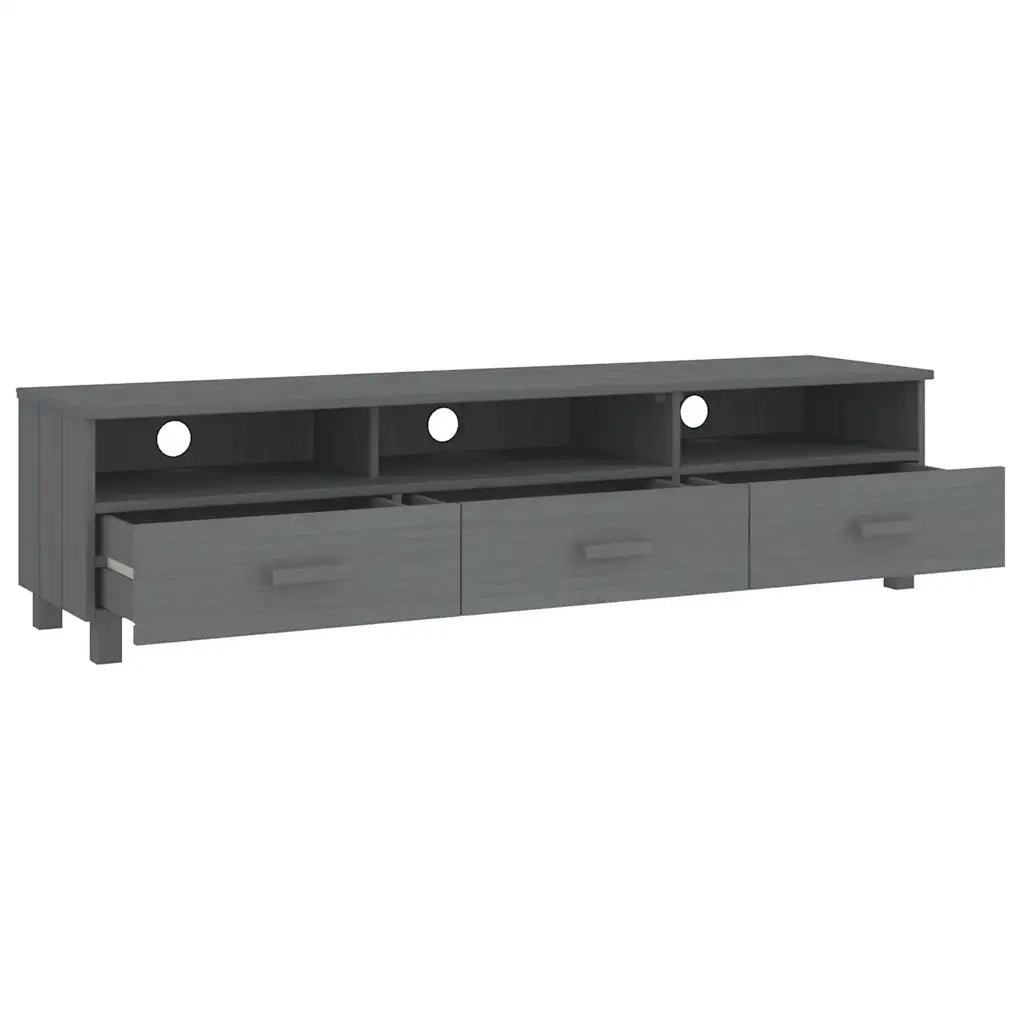 Mobile Porta TV Grigio Scuro 158x40x40 cm in Massello di Pino cod mxl 9765