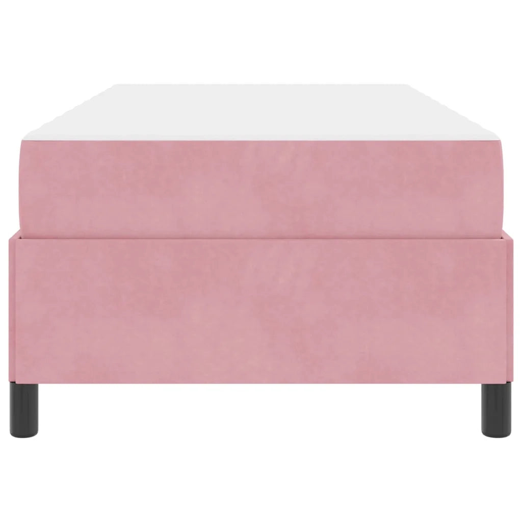 Struttura del letto con materasso Rosa 100 x 200 cm Tessuto