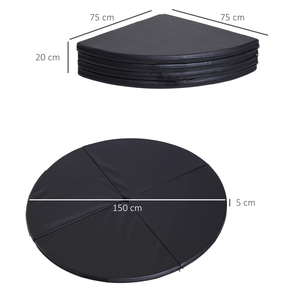 Tappetino per Pole Dance Pieghevole ¨C Zephmum ¨C Nero Plastica ? 150 cm Spessore 5 cm