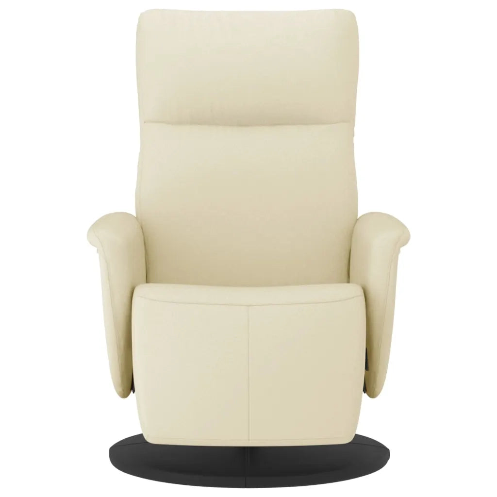 Divano Sedia-Poltrona Reclinabile con Poggiapiedi Crema in Similpelle 652811