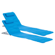 Set di 2 materassini da spiaggia con schienale reclinabile 160 x 49 cm blu 03_0009728