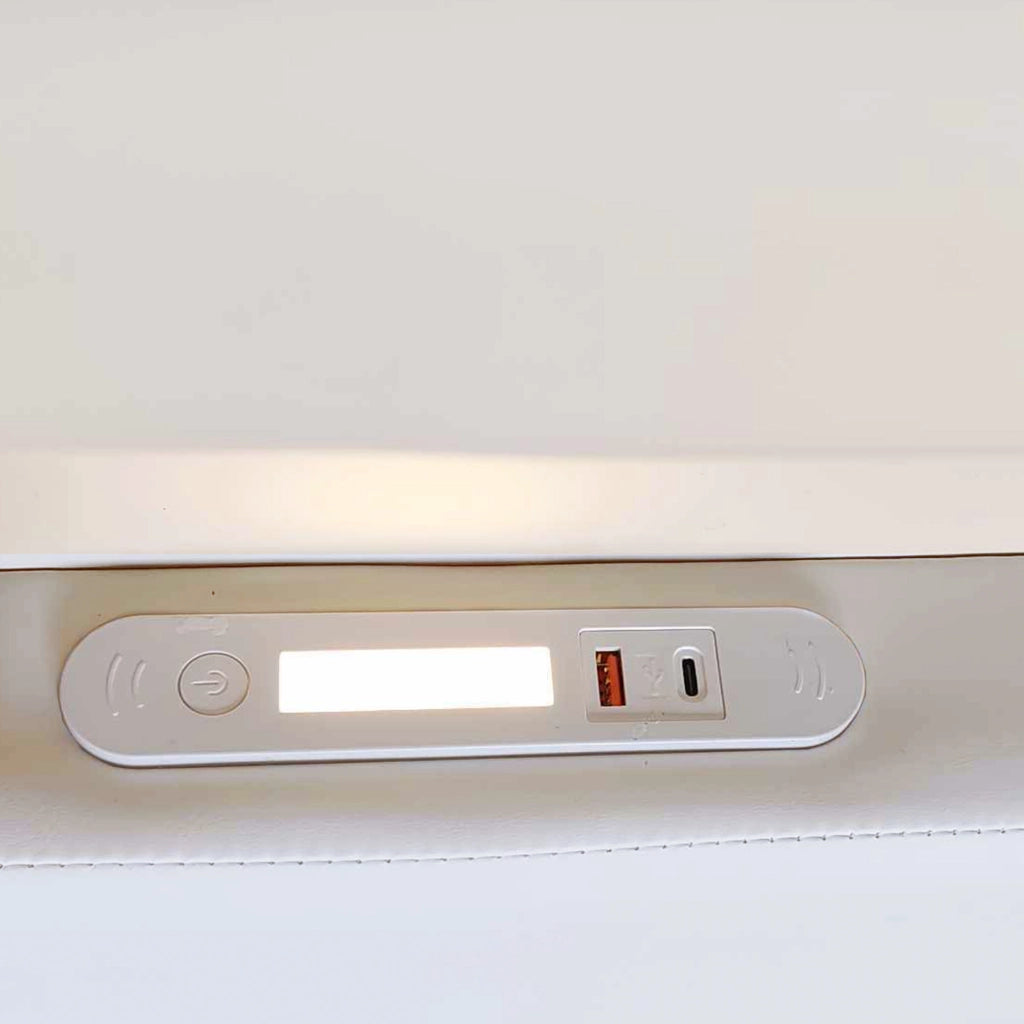 OKWISH Letto Bambini 90×200 cm, Letto Singolo con USB, Luce Notturna e Cassetto, senza Materasso, in Ecopelle, Bianco