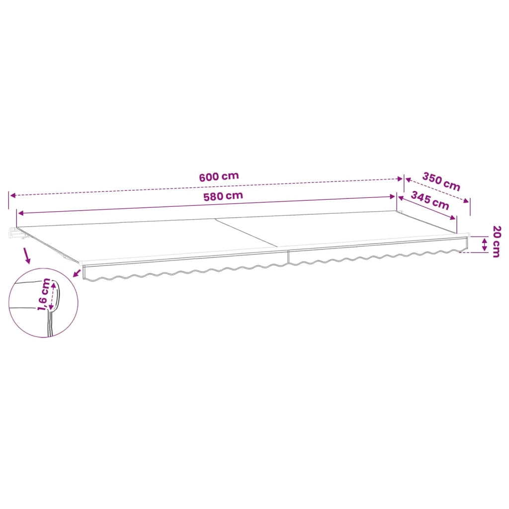 Telo di ricambio per tenda da sole Grigio Chiaro 580 x 345 cm 42000595