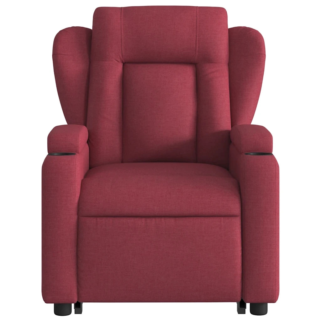 Poltrona Alzapersona Massaggiante Elettrica Rosso Vino Tessuto 3204521