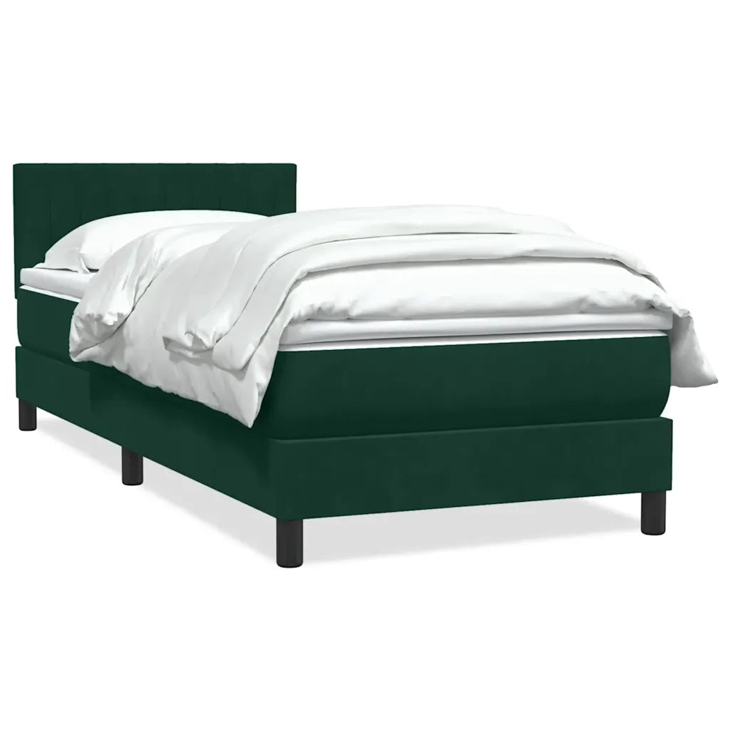 Giroletto a Molle con Materasso Verde Scuro 80x220 cm Velluto 3316428