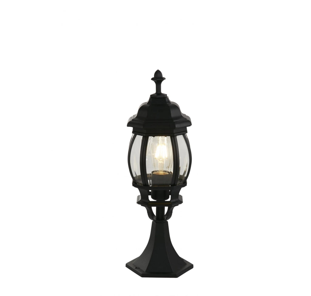 Bel Aire Outdoor Post 500mm, Nero con Vetro Trasparente