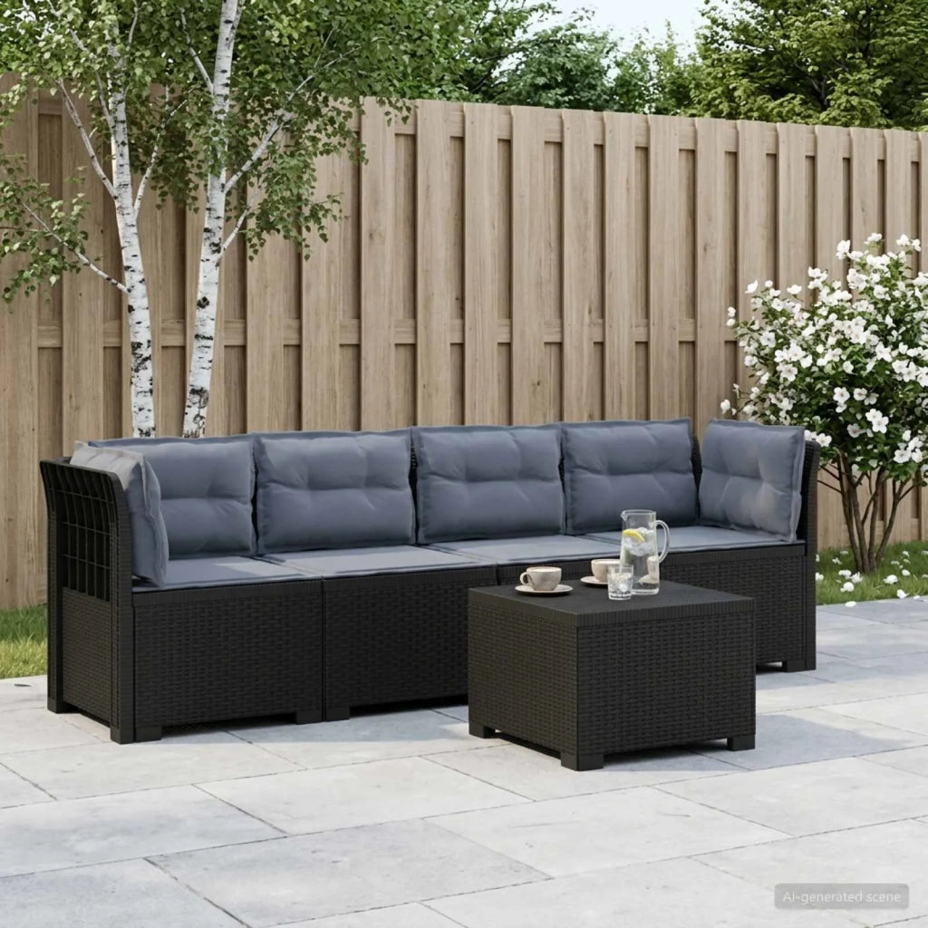 Divano da Giardino a 4 Posti con Cuscini in Stile Rattan PP 3443873