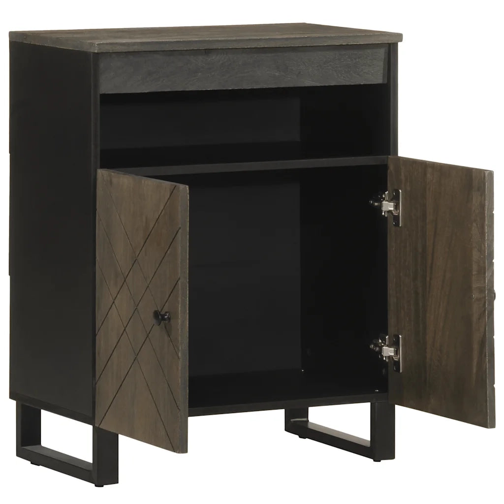 Credenza | Madia | Buffet da pranzo | Armadio da pranzo Nera 60x33x75 cm in Legno Massello di Mango