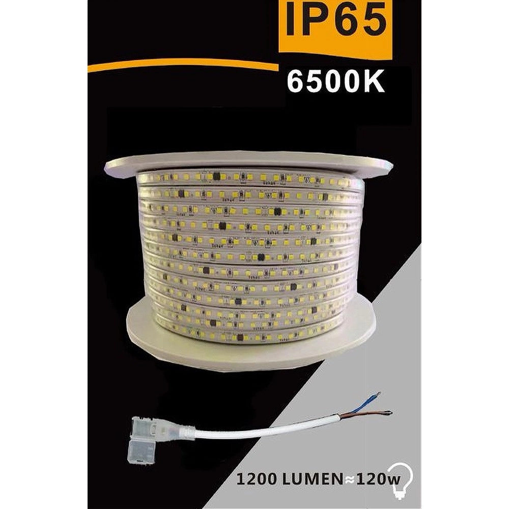 Trade Shop - Striscia Led 3535 220v 12w/mt 120led/mt 100 Mt 8mm Vari Colori Di Luce 3535-120d -