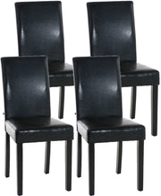 Set di 4 sedie da pranzo in finta pelle Ina nero,nero