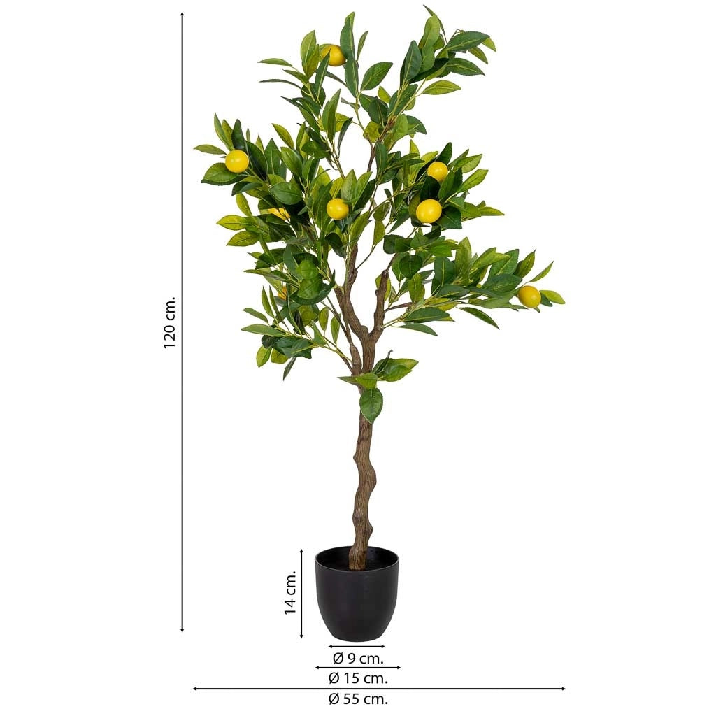 Albero di limone artificiale decorativo verde 55x55x120cm